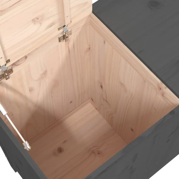 vasketøjskurv 88,5x44x76 cm massivt fyrretræ grå