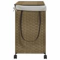 Miniatyrbillede 5 af 10: vasketøjskurv med hjul 60x35x60,5 cm rattan
