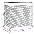 Miniatyrbillede 10 af 10: vasketøjskurv med hjul 60x35x60,5 cm rattan