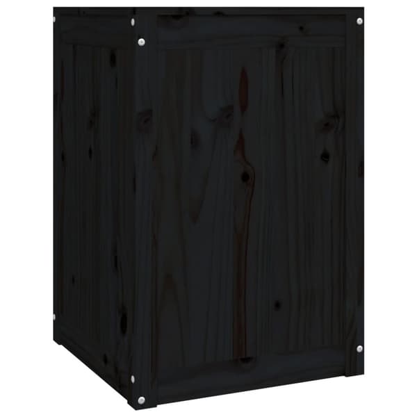 vasketøjskurv 44x44x66 cm massivt fyrretræ sort