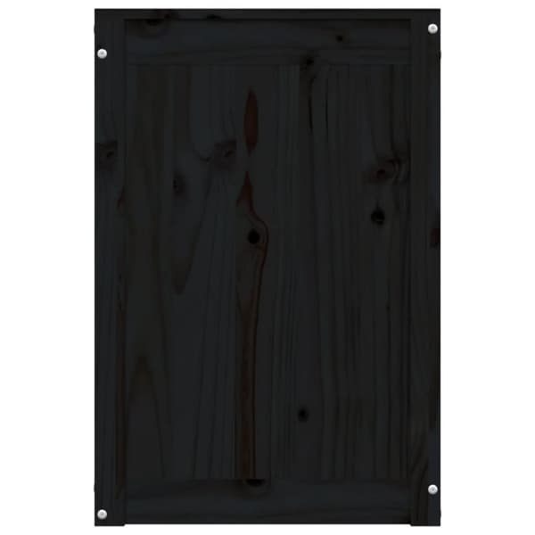 vasketøjskurv 44x44x66 cm massivt fyrretræ sort