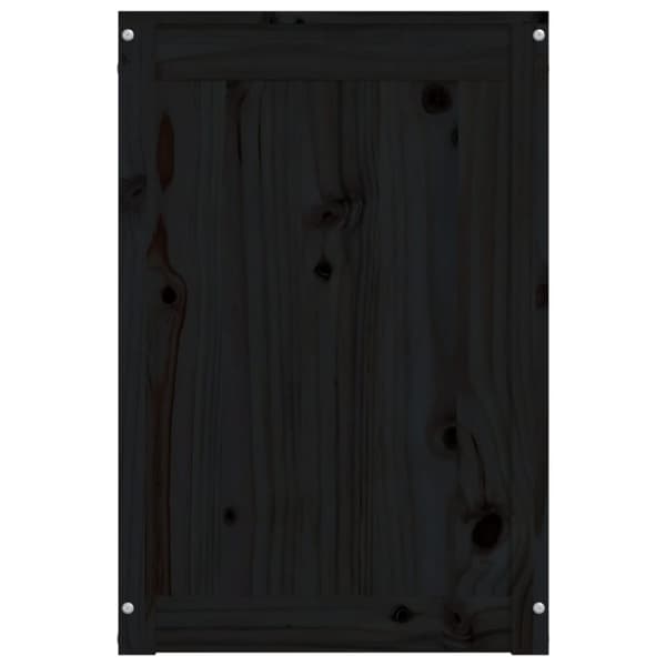 vasketøjskurv 44x44x66 cm massivt fyrretræ sort
