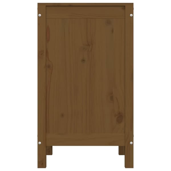 vasketøjskurv 44x44x76 cm massivt fyrretræ gyldenbrun