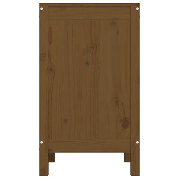 vasketøjskurv 44x44x76 cm massivt fyrretræ gyldenbrun