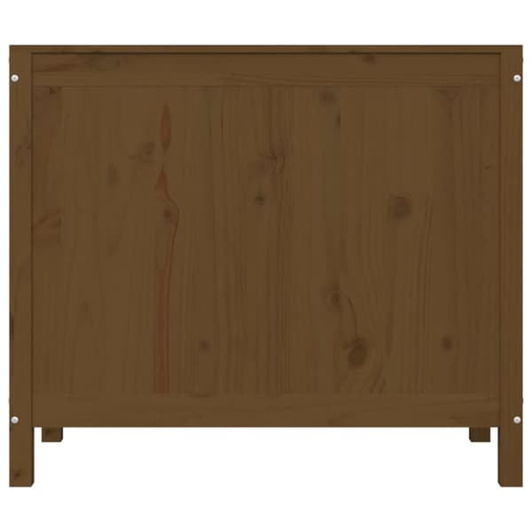 vasketøjskurv 88,5x44x76 cm massivt fyrretræ gyldenbrun