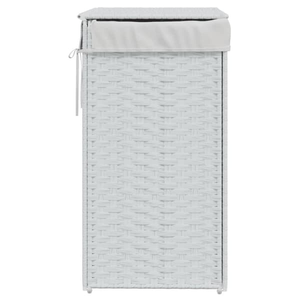 vasketøjskurv med låg 46x33x60 cm polyrattan hvid