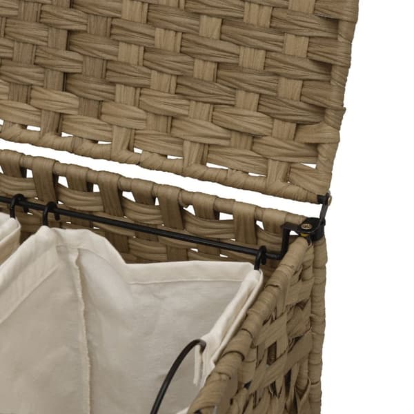 vasketøjskurv med hjul 66x35x60 cm rattan