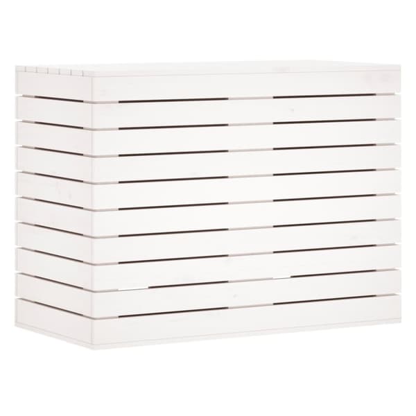 vasketøjskurv 88,5x44x66 cm massivt fyrretræ hvid