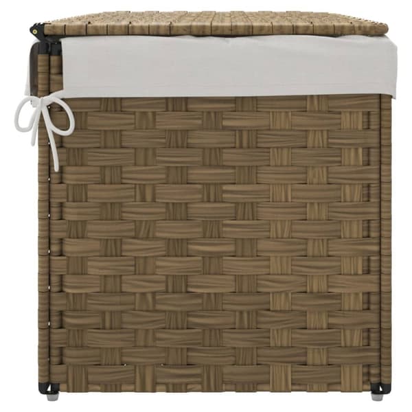 vasketøjskurv med låg 55,5x35x34 cm polyrattan