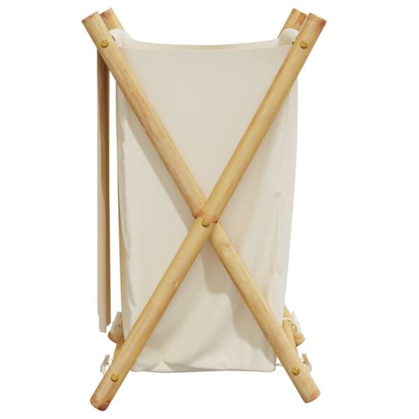 vidaXL Skittentøyskurv kremhvit 41,5x36x63,5 cm bambus