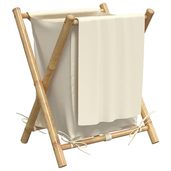 vidaXL vasketøjskurv 45x55x63,5 cm bambus cremehvid