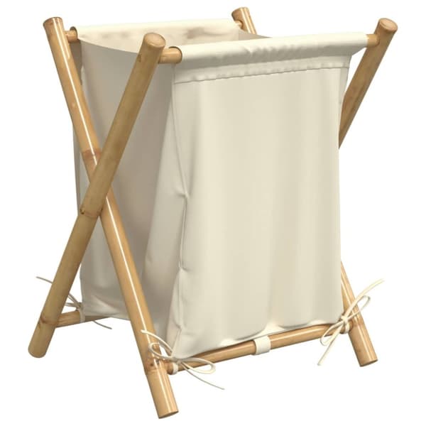 vidaXL Tvättkorg gräddvit 45x55x63,5 cm bambu