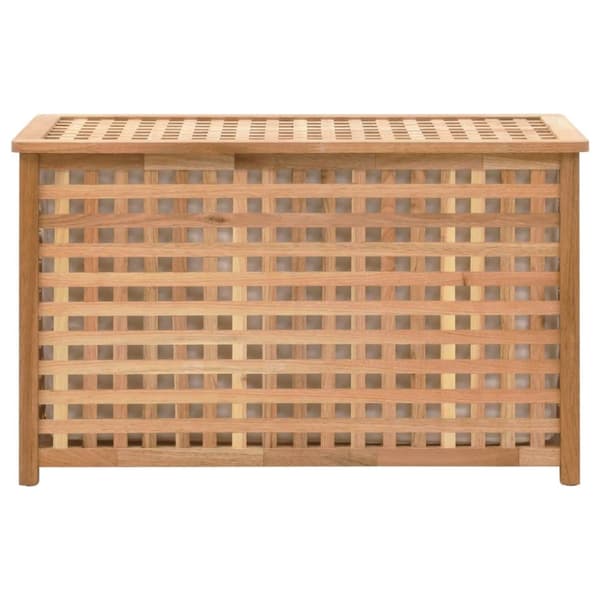 vidaXL vasketøjskurv 77,5 x 37,5 x 46,5 cm massivt valnøddetræ -  Vasketøjskurve