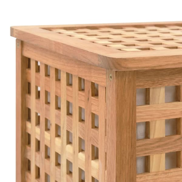vidaXL vasketøjskurv 77,5 x 37,5 x 46,5 cm massivt valnøddetræ -  Vasketøjskurve