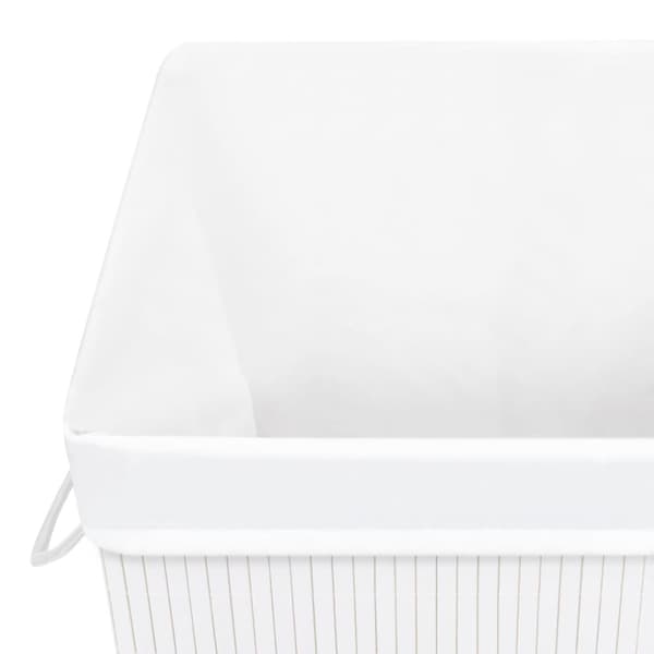vidaXL Tvättkorg bambu med 1 sektion vit -  Tvättkorgar