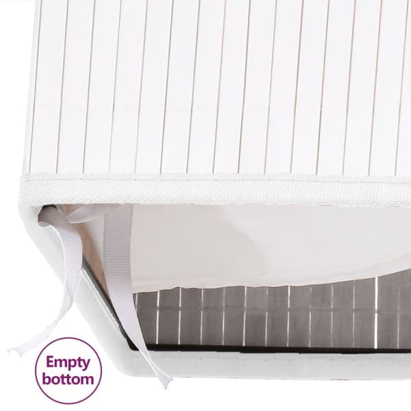 vidaXL Tvättkorg bambu med 2 sektioner vit 100 L -  Tvättkorgar