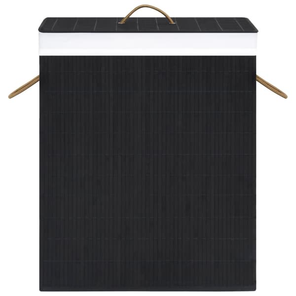 vidaXL Bambu pyykkikori 2 osiota musta 100 l -  Pyykkikorit