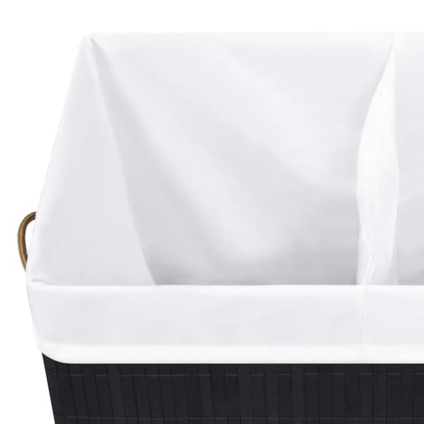 vidaXL Bambu pyykkikori 2 osiota musta 100 l -  Pyykkikorit