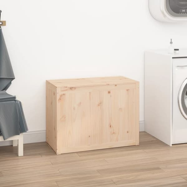 vidaXL vasketøjskurv 88,5x44x66 cm massivt fyrretræ -  Vasketøjskurve