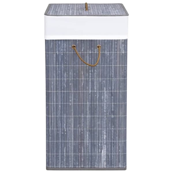vidaXL Tvättkorg bambu med 2 sektioner grå 100 L -  Tvättkorgar
