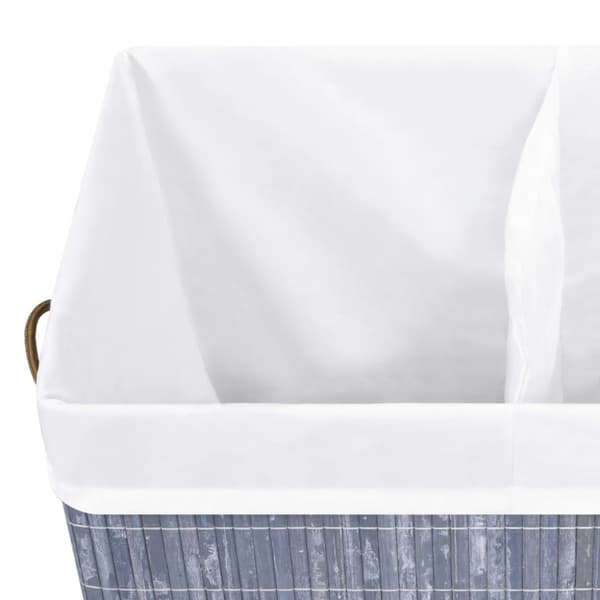 vidaXL Tvättkorg bambu med 2 sektioner grå 100 L -  Tvättkorgar