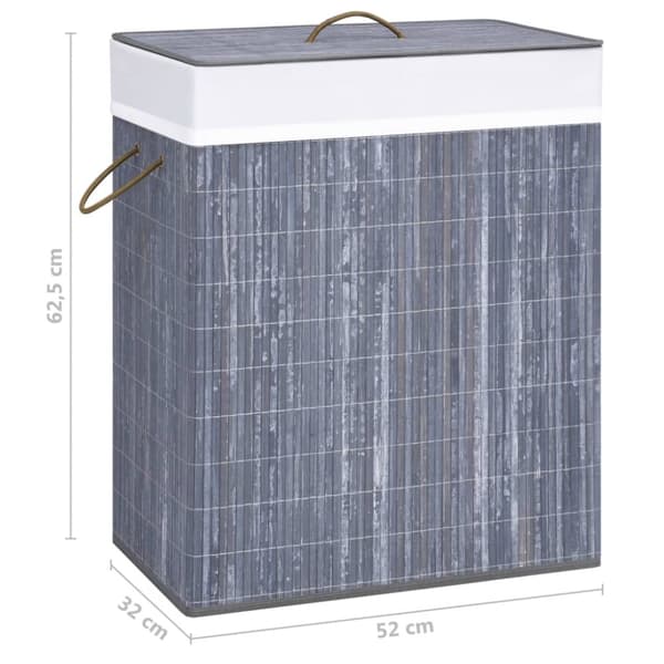vidaXL Tvättkorg bambu med 2 sektioner grå 100 L -  Tvättkorgar