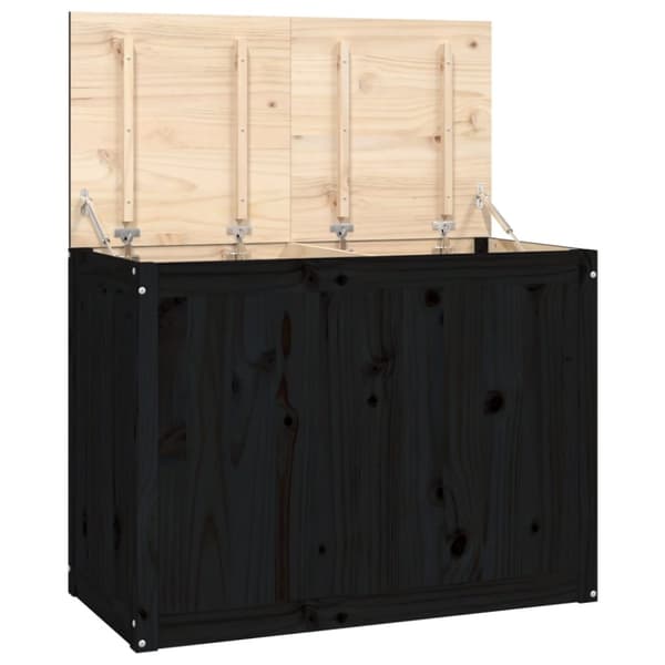vidaXL Pyykkilaatikko musta 88,5x44x66 cm täysi mänty -  Pyykkikorit