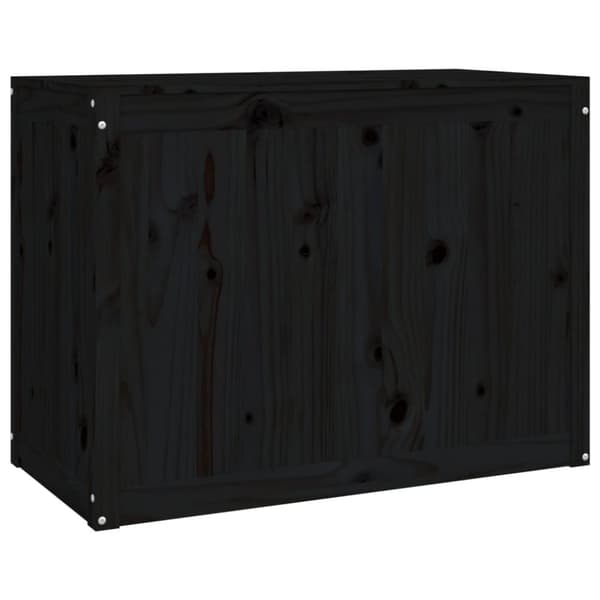 vidaXL Pyykkilaatikko musta 88,5x44x66 cm täysi mänty -  Pyykkikorit