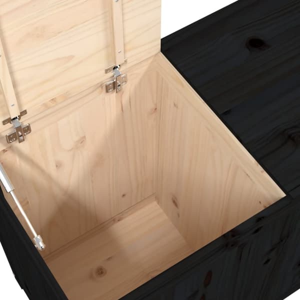 vidaXL Pyykkilaatikko musta 88,5x44x66 cm täysi mänty -  Pyykkikorit