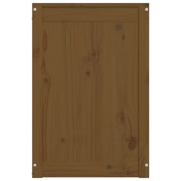 vidaXL vasketøjskurv 44x44x66 cm massivt fyrretræ gyldenbrun -  Vasketøjskurve