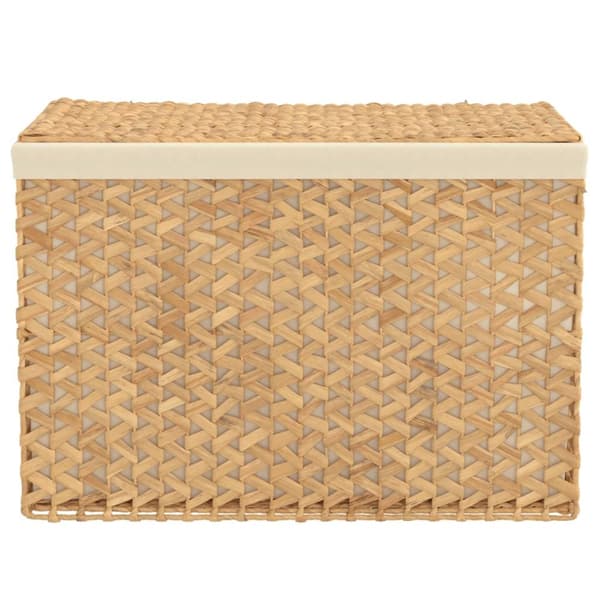 vidaXL vasketøjskurv med 3 rum 75x42,5x52 cm vandhyacint -  Vasketøjskurve