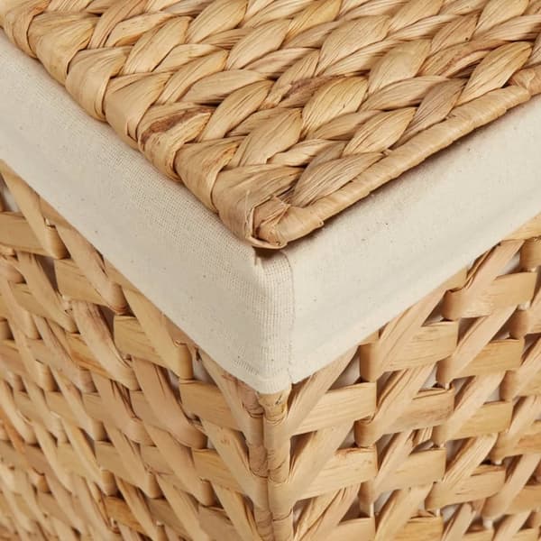vidaXL vasketøjskurv med 3 rum 75x42,5x52 cm vandhyacint -  Vasketøjskurve