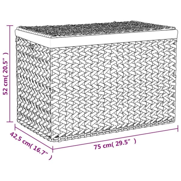 vidaXL vasketøjskurv med 3 rum 75x42,5x52 cm vandhyacint -  Vasketøjskurve