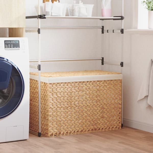 vidaXL vasketøjskurv med 3 rum 75x42,5x52 cm vandhyacint -  Vasketøjskurve