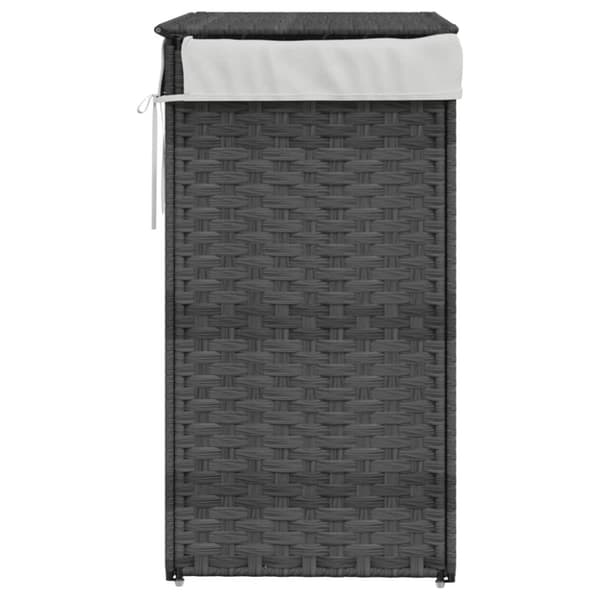 vidaXL vasketøjskurv med låg 46x33x60 cm polyrattan grå - Vasketøjskurve