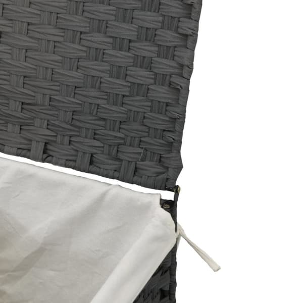 vidaXL vasketøjskurv med låg 46x33x60 cm polyrattan grå -  Vasketøjskurve