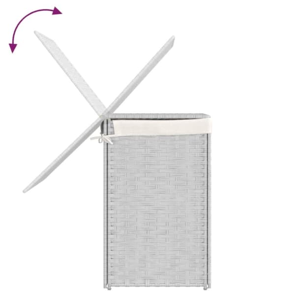 vidaXL vasketøjskurv med 2 sektioner 53x35x57 cm polyrattan hvid - Vasketøjskurve