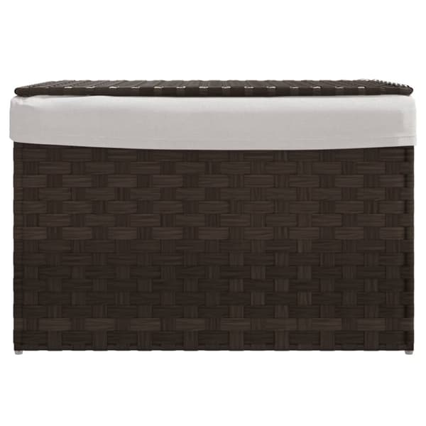 vidaXL vasketøjskurv med låg 55,5x35x34 cm polyrattan mørkebrun -  Vasketøjskurve