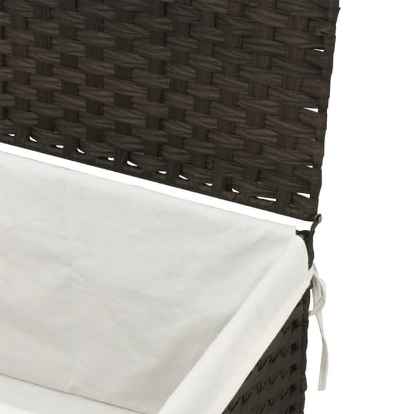 vidaXL vasketøjskurv med låg 55,5x35x34 cm polyrattan mørkebrun -  Vasketøjskurve