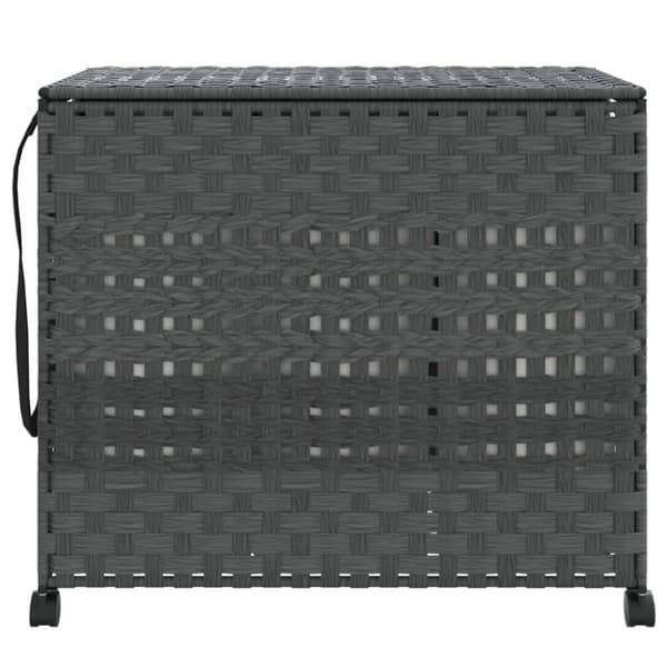 vidaXL vasketøjskurv med hjul 66x35x60 cm rattan grå - Vasketøjskurve