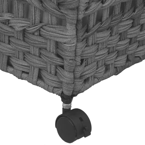 vidaXL vasketøjskurv med hjul 66x35x60 cm rattan grå - Vasketøjskurve