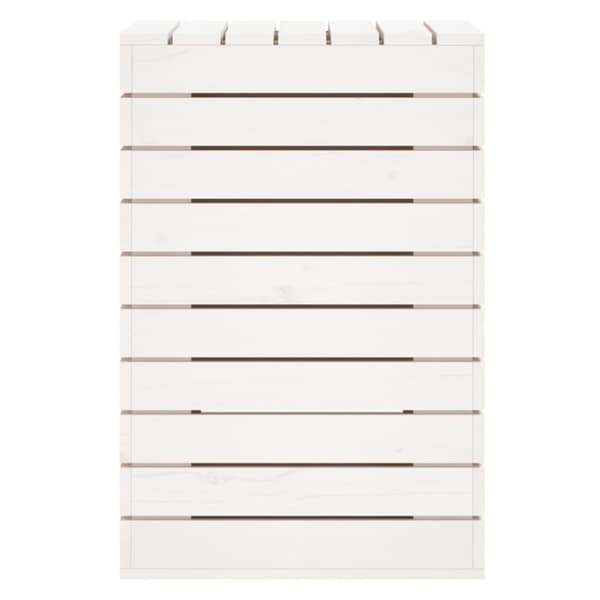 vidaXL vasketøjskurv 44x44x66 cm massivt fyrretræ hvid -  Vasketøjskurve
