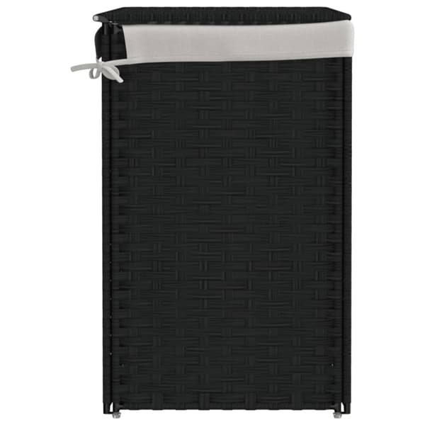 vidaXL vasketøjskurv med 2 sektioner 53x35x57 cm polyrattan sort - Vasketøjskurve