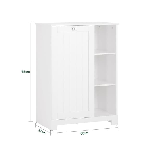 Rootz tvättskåp med tvättpåse - Tvättuppsamlare - Tvättkorg - MDF-konstruktion - Enkel montering - Rymlig förvaring - 60cm x 86cm x 37cm