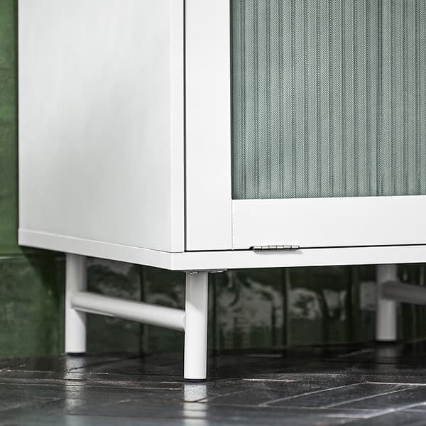 Rootz Vaskeskab med Vasketøjspose - Vaskeboks - Vasketøjsopsamler - Holdbar MDF & Glas - Stabile metalben - 40cm x 96cm x 40cm