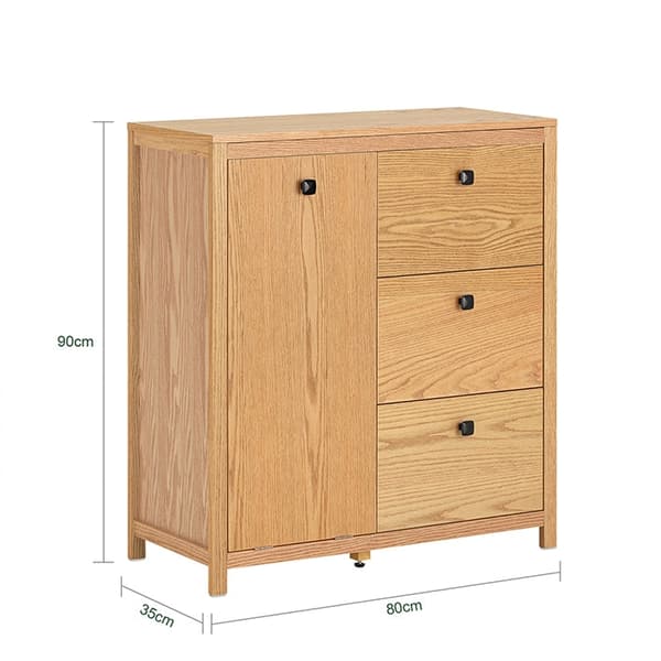 Rootz tvättskåp med utfällbar tvättpåse - Badrumsskåp - Tvättkorg - Fuktbeständiga fotkuddar - Tre förvaringslådor - Flexibel sortering - 80cm x 90cm