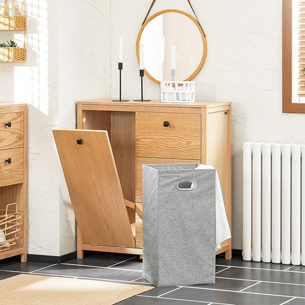 Rootz tvättskåp med utfällbar tvättpåse - Badrumsskåp - Tvättkorg - Fuktbeständiga fotkuddar - Tre förvaringslådor - Flexibel sortering - 80cm x 90cm
