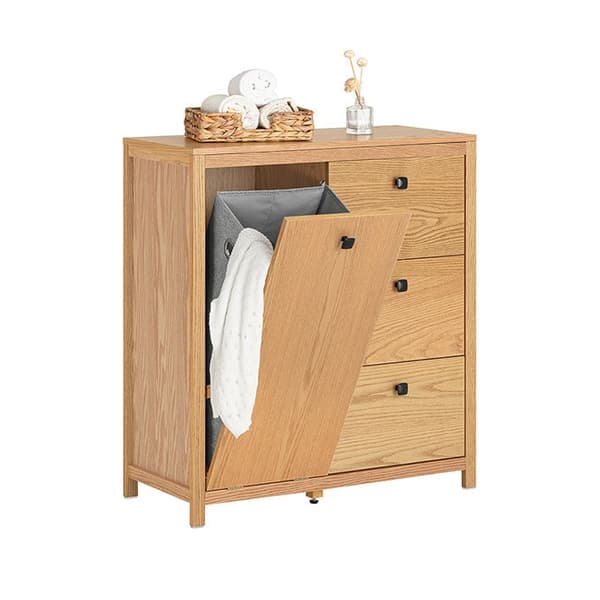 Rootz tvättskåp med utfällbar tvättpåse - Badrumsskåp - Tvättkorg - Fuktbeständiga fotkuddar - Tre förvaringslådor - Flexibel sortering - 80cm x 90cm