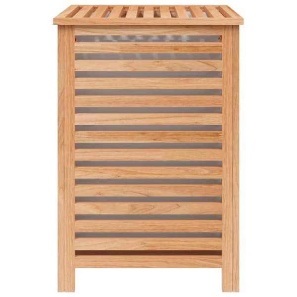 The Living Store vasketøjskurv 45x45x65 cm massivt valnøddetræ -  Vasketøjskurve