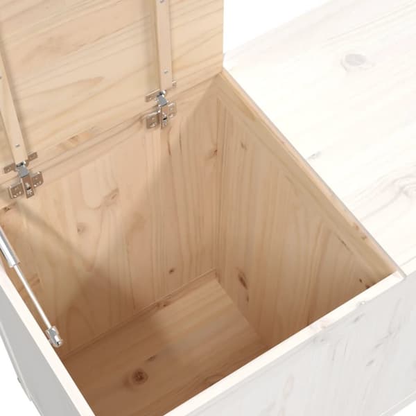 The Living Store vasketøjskurv 88,5x44x66 cm massivt fyrretræ hvid -  Vasketøjskurve
